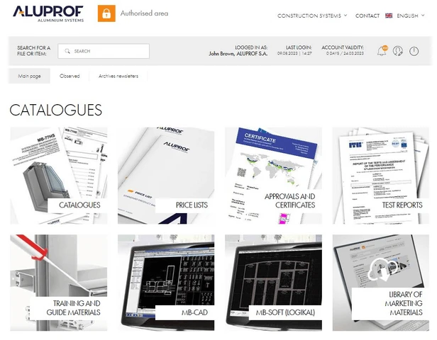SIE BENUTZEN DAS PROGRAMM MB-CAD? LEGEN SIĘ EIN KONTO IN DER AUTORISIERTEN ZONE VON ALUPROF AN UND MACHEN SIE SICH DIE ARBEIT LEICHTER